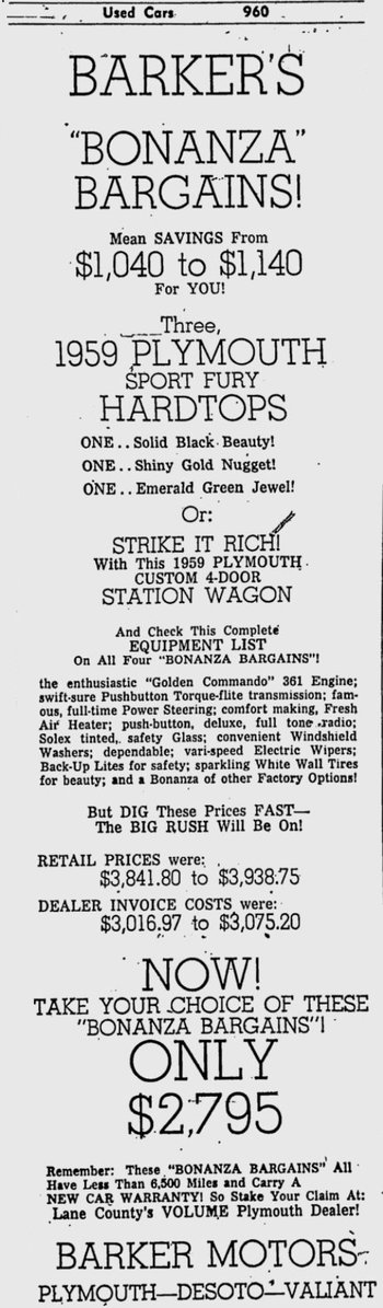 Barkers bonanza - Eugene register guard - Mar 9, 1960.jpg