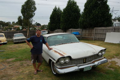 The proud owner and his car when it had just arrived in Melbourne
